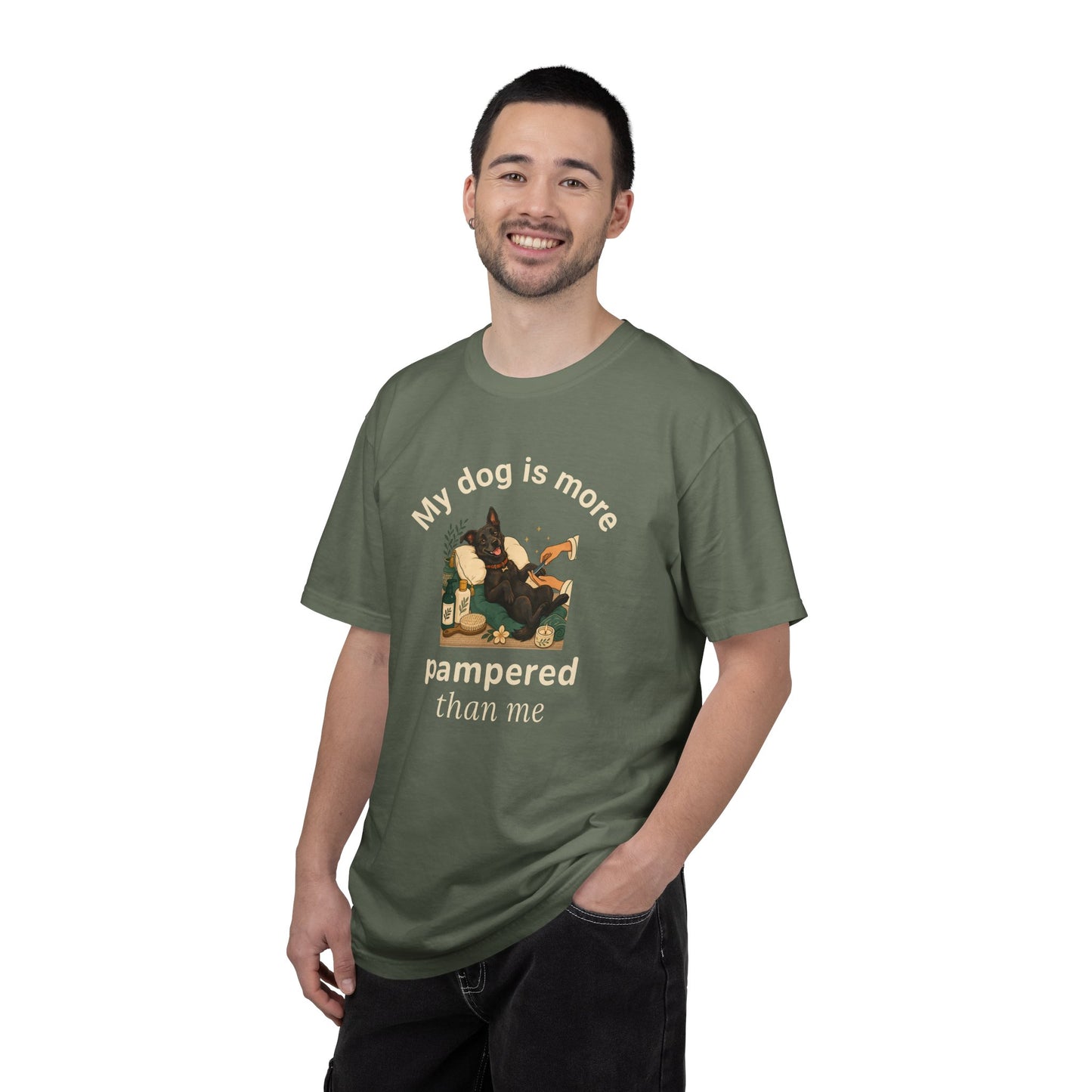 My Dog Is More Pampered Than Me — Funny Dog Mom/Dog Dad Comfort Colors Graphic Tee